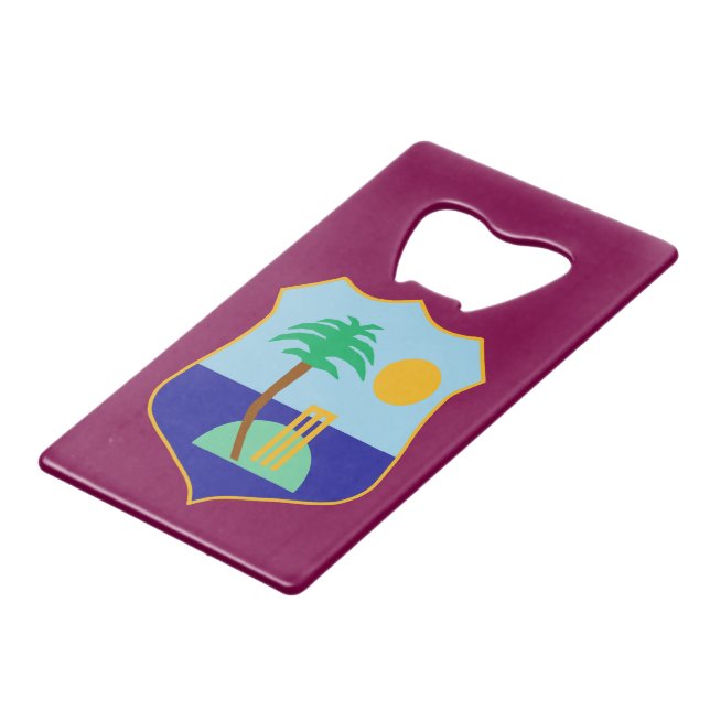 West Indies cricket flag  Credit Card Bottle Opener (Front Angled)