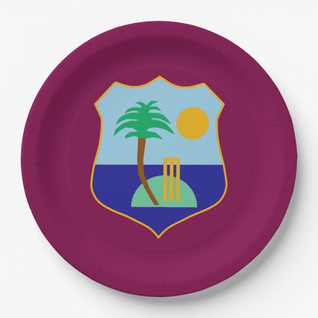 West Indies cricket flag  Paper Plates (Front)