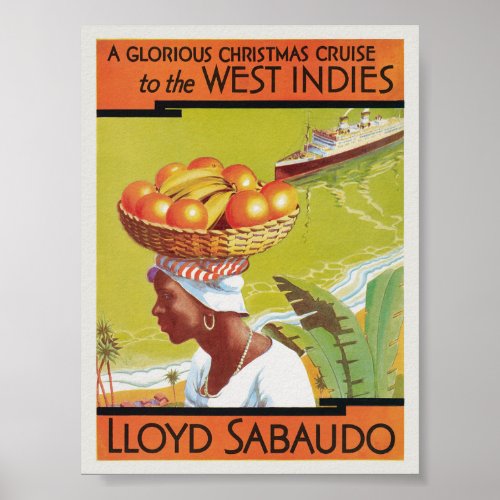 West Indies Lloyd Sabaudo Vintage Poster 1931