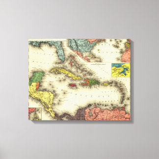 West IndiesPanoramic MapWest Indies Canvas Print