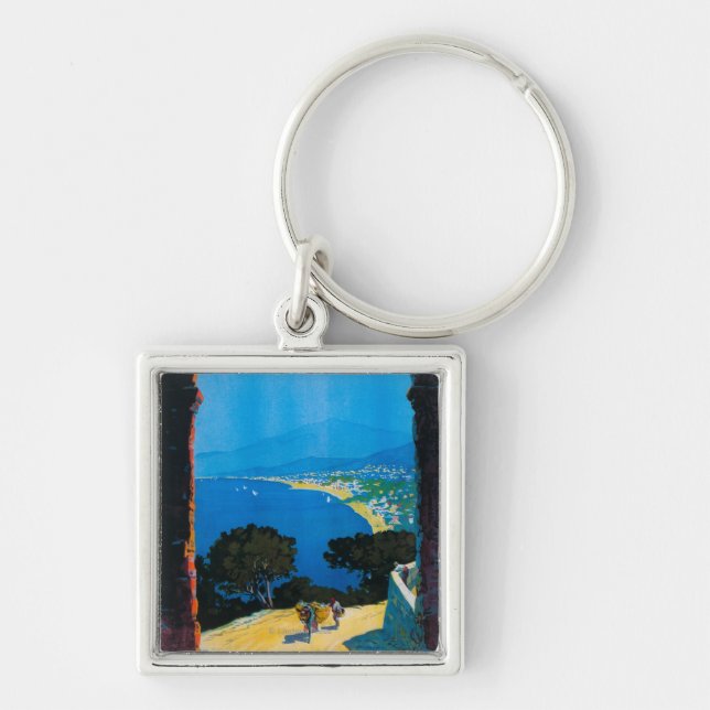 West Italian Riviera Travel Poster Keychain (Front)