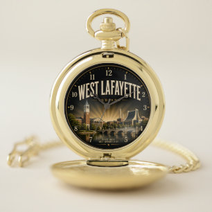 West Lafayette Indiana College Town Pocket Watch