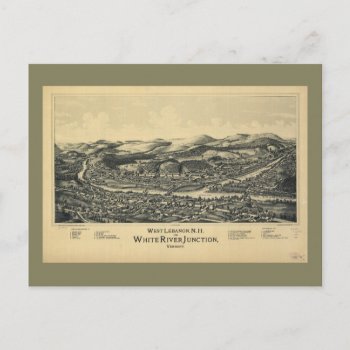 West Lebanon  Nh & White River Junction  Vt (1889) Postcard by TheArts at Zazzle