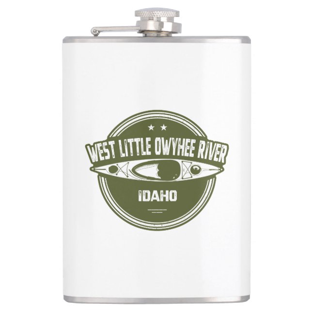 West Little Owyhee River Idaho Kayaking Flask (Front)
