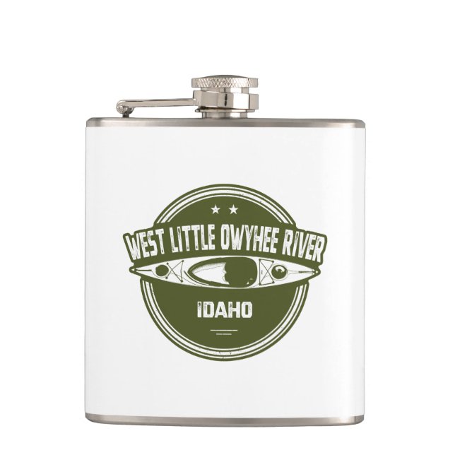 West Little Owyhee River Idaho Kayaking Flask (Front)