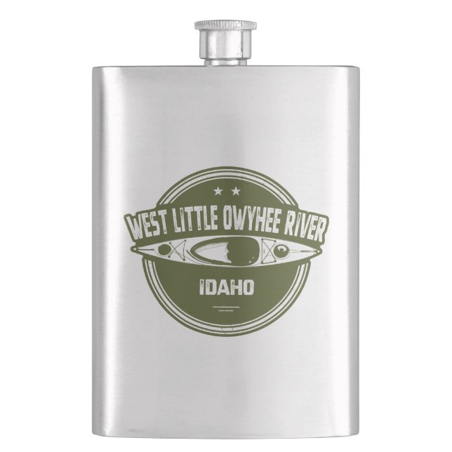 West Little Owyhee River Idaho Kayaking Flask (Front)