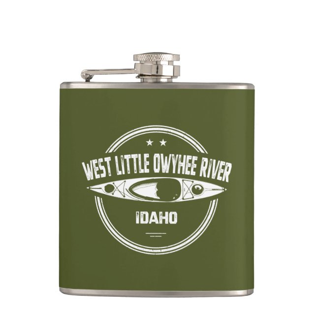 West Little Owyhee River Idaho Kayaking Flask (Front)