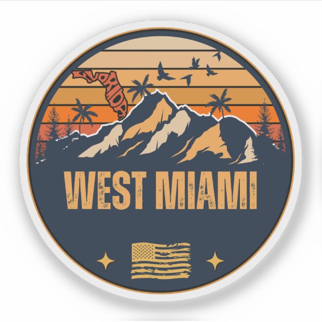 West Miami, Florida  Sticker (Front)
