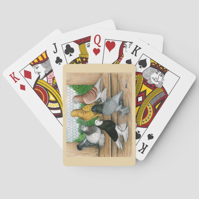 West of England Tumbler Pigeons  Poker Cards (Back)