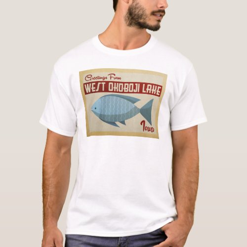 West Okoboji Lake Fish Vintage Travel T_Shirt