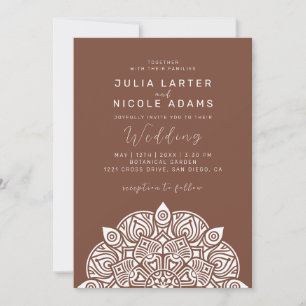 West Pacific Variant Oval Classic Mandala Wedding Invitation