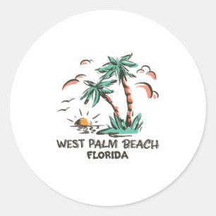 West Palm Beach-Florida-Colorful Sunset Classic Round Sticker