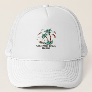 West Palm Beach-Florida-Colorful Sunset Trucker Hat