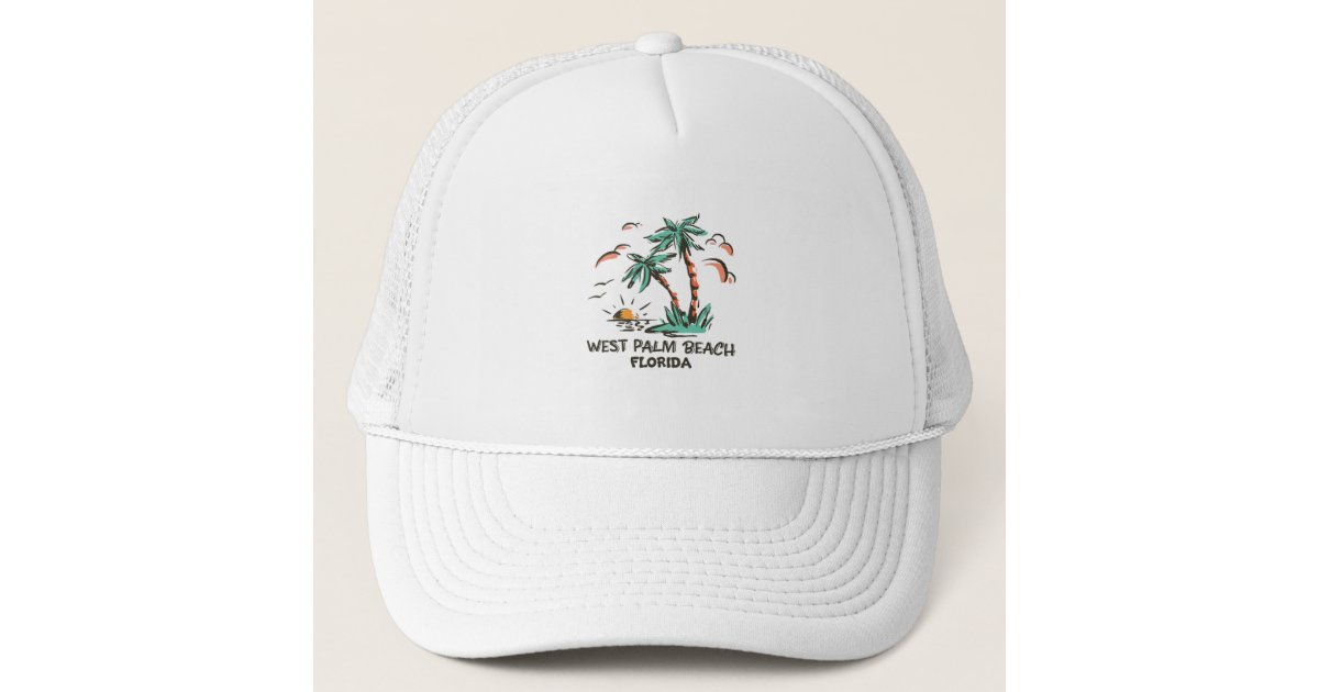 West Palm Beach-Florida-Colorful Sunset Trucker Hat