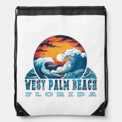 West Palm Beach Florida Drawstring Bag