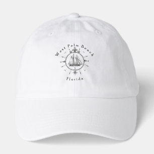 West Palm Beach Florida Nautical Sailing Compass Hat
