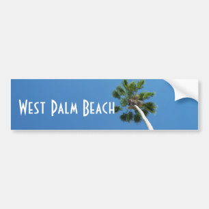 West Palm Beach Florida Palm Tree Bumper Sticker