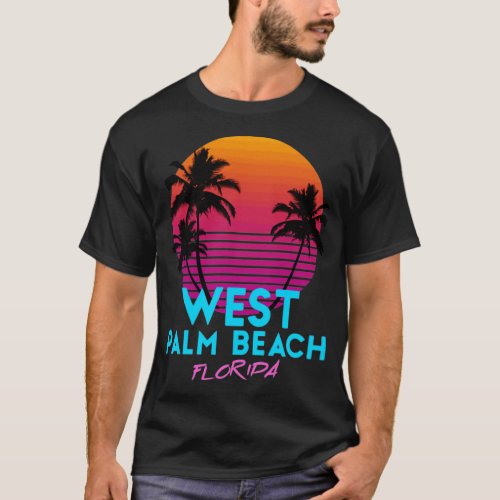 West Palm Beach Florida Retro 80S  T_Shirt