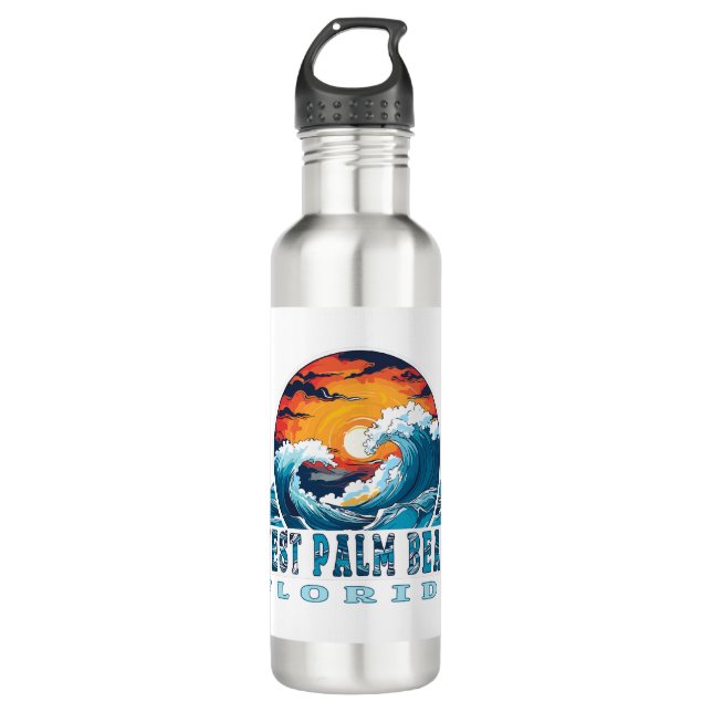 West Palm Beach Florida Stainless Steel Water Bottle (Front)