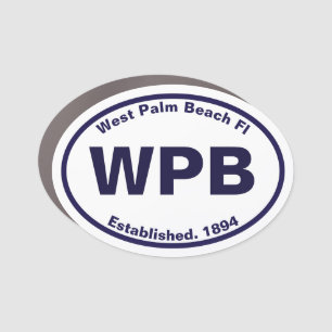 West Palm Beach Florida WPB Navy Souvenirs Car Magnet