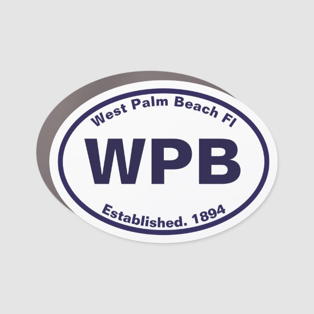 West Palm Beach Florida WPB Navy Souvenirs Car Magnet (Front)