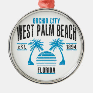 West Palm Beach Metal Ornament