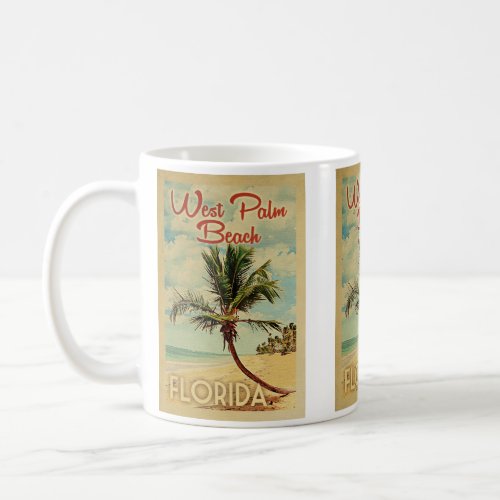 West Palm Beach Palm Tree Vintage Travel Coffee Mug