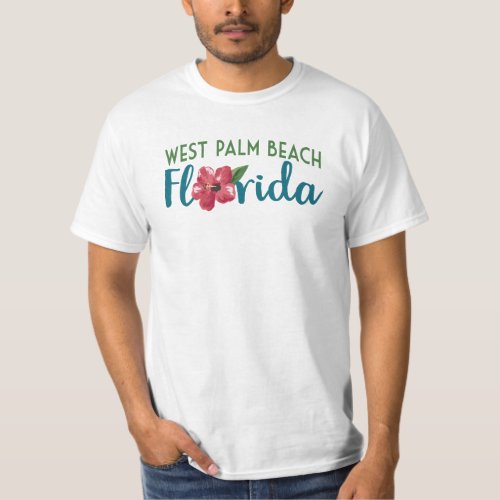 West Palm Beach T_shirt _ Florida Hibiscus Flower 