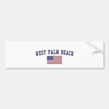 West Palm Beach Us Flag Bumper Sticker by republicofcities at Zazzle
