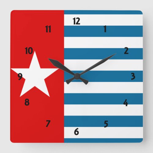 west papua square wall clock