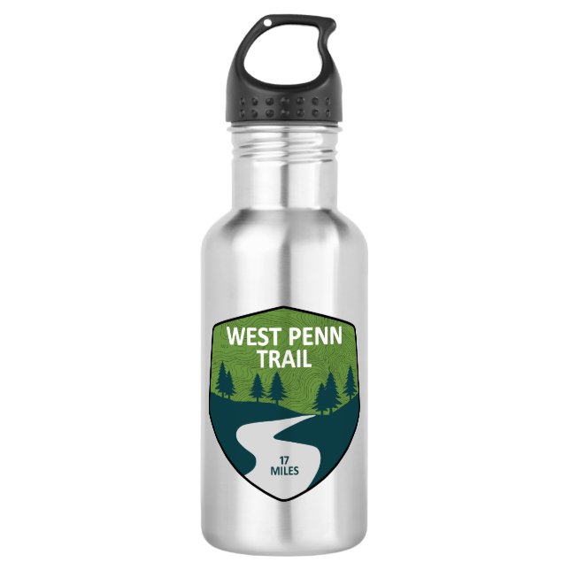 West Penn Trail Pennsylvania Stainless Steel Water Bottle (Front)