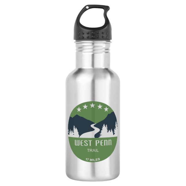 West Penn Trail Pennsylvania Stainless Steel Water Bottle (Front)