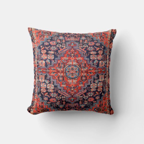 West Persia Red Blue Star Throw Pillow