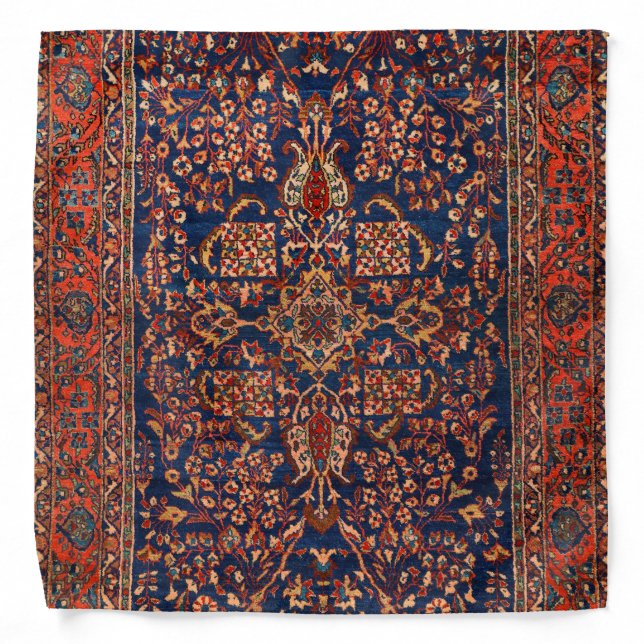 West Persia Royal Blue Red Yellow  Bandana (Front)