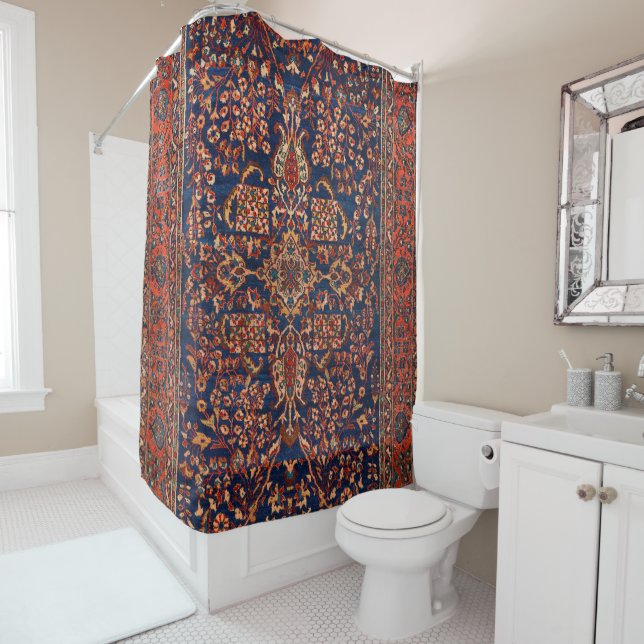 West Persia Royal Blue Red Yellow  Shower Curtain (In Situ)