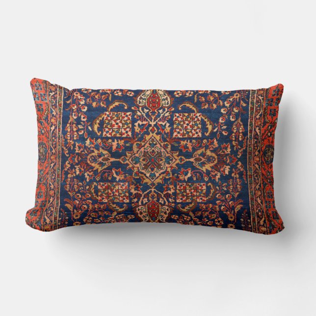 West Persia Royal Blue Red Yellow Throw Pillow (Front)