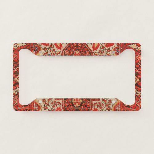 West Persia Sarouk Burnt Red Orange  License Plate Frame