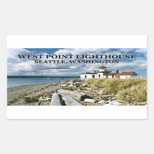 West Point Lighthouse, Seattle Washington Rectangular Sticker