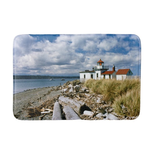 West Point Lighthouse, Washington Bath Mat (Front)