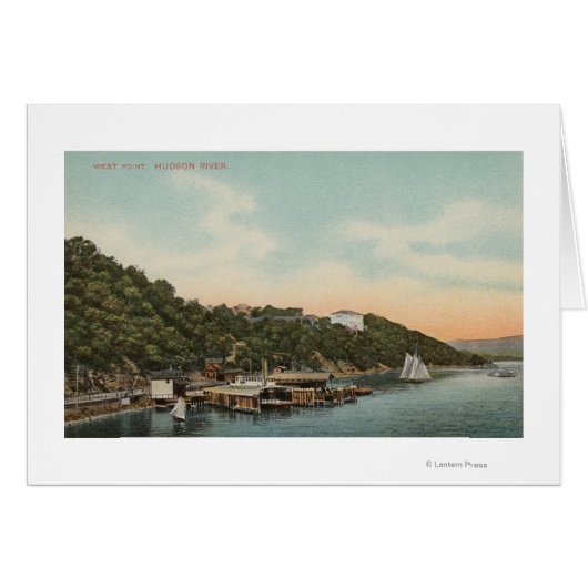 West Point, NY - View of Harbor on Hudson River Cards (Front Horizontal)
