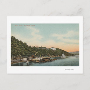 West Point, NY - View of Harbor on Hudson River Postcard
