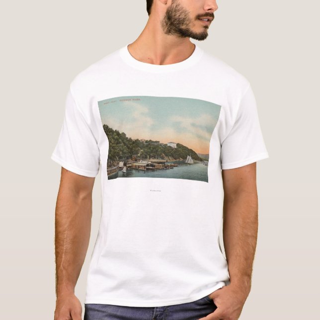 West Point, NY - View of Harbor on Hudson River T-Shirt (Front)