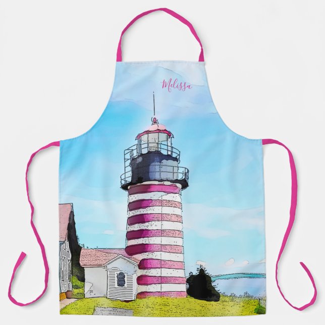 West Quoddy Berry Lubec Maine Lighthouse Apron (Front)