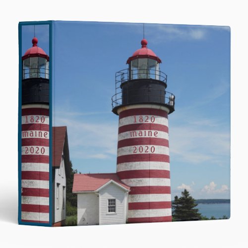 West Quoddy Bicenntenial Lubec Maine Lighthouse 3 Ring Binder