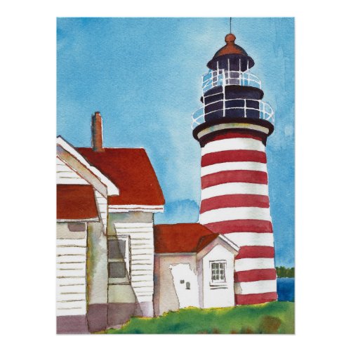 West Quoddy Head Lighthouse 20x2667Glossy Poster