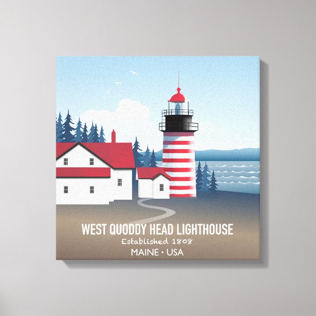 West Quoddy Head Lighthouse Canvas Print (Front)