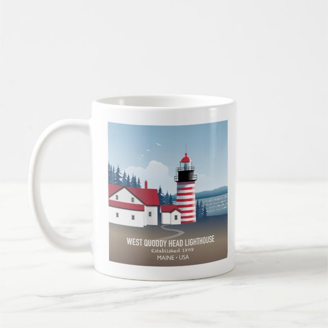 West Quoddy Head Lighthouse Coffee Mug (Left)