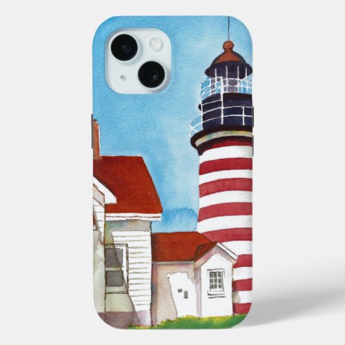 West Quoddy Head Lighthouse in Maine iPhone 15 Case