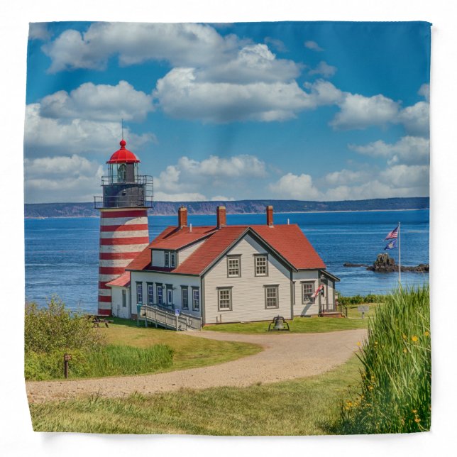 West Quoddy Head Lighthouse, Lubec, Maine Bandana (Front)