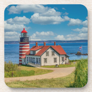 West Quoddy Head Lighthouse, Lubec, Maine Beverage Coaster